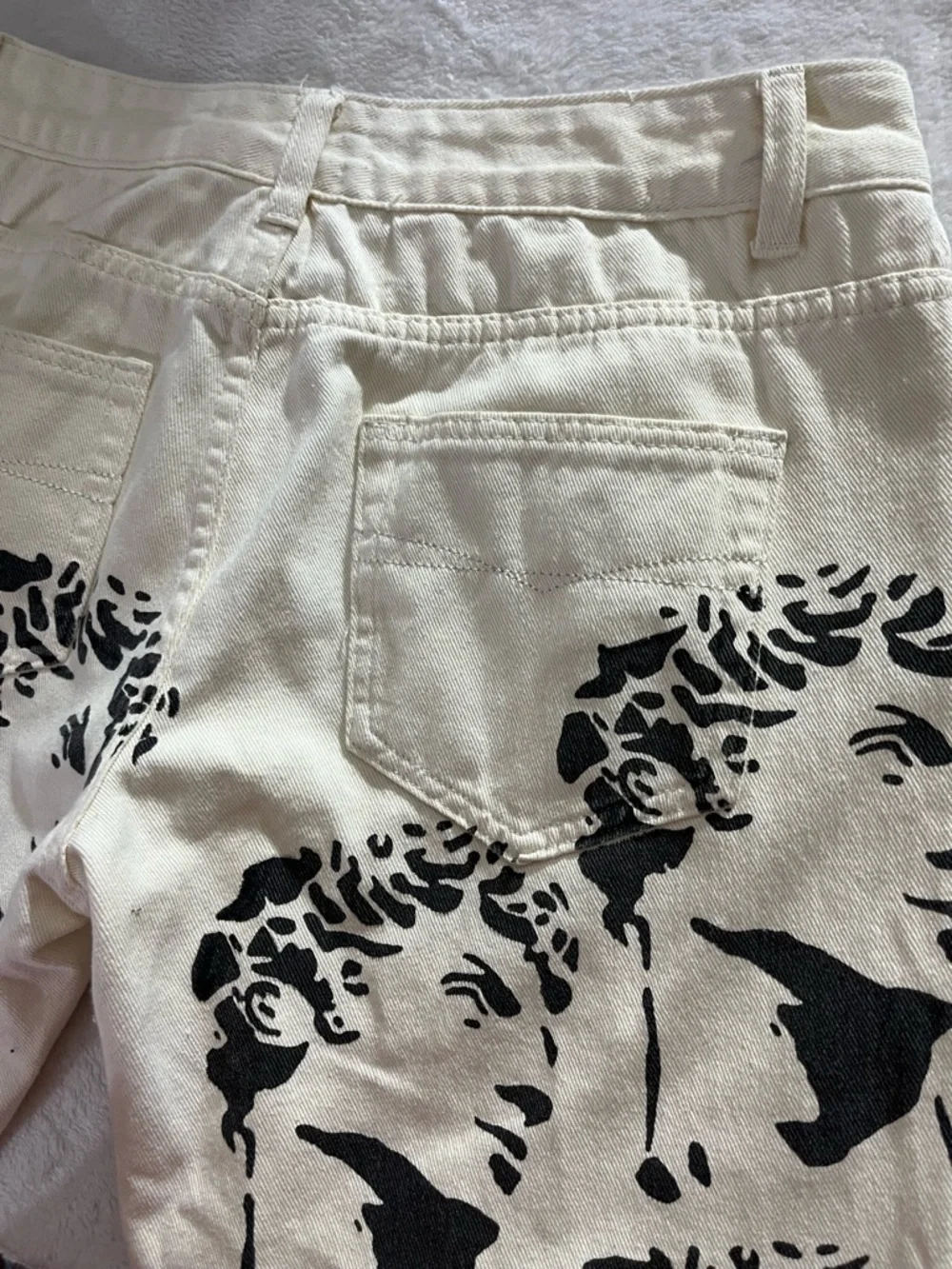 Michelangelo David Statue Printed White Jeans Denim Unique Straight Leg / Taper - Picture 6 of 10